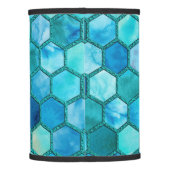 Luxury Metal Foil Glitter Aqua blue honeycomb Lamp Shade (Back)