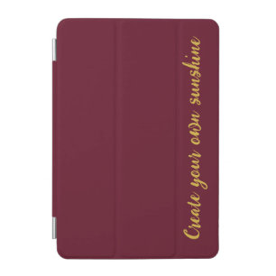 Luxury Metallic Gold Monogram Burgundy Red iPad Mini Cover