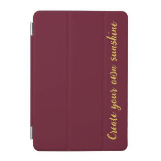 Luxury Metallic Gold Monogram Burgundy Red iPad Mini Cover