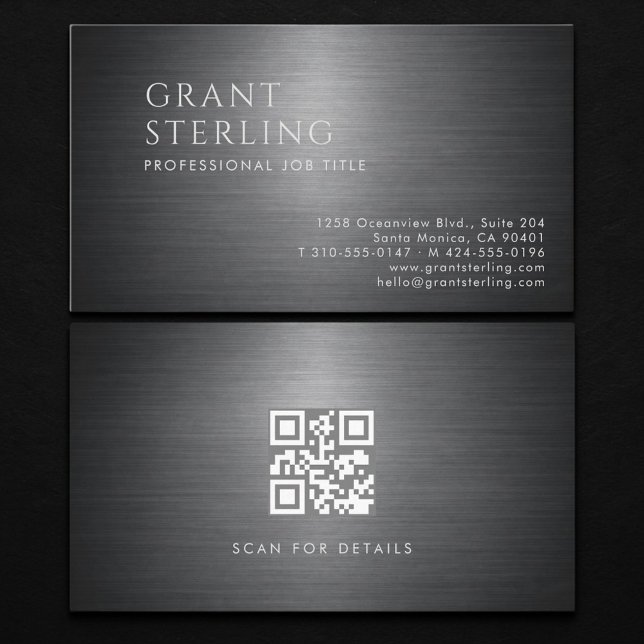 Luxury Metallic QR Code Business Card (Creator Uploaded)