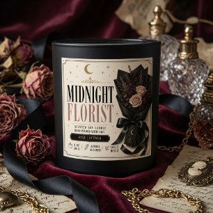 Luxury Midnight Florist Candle Label   Elegant 