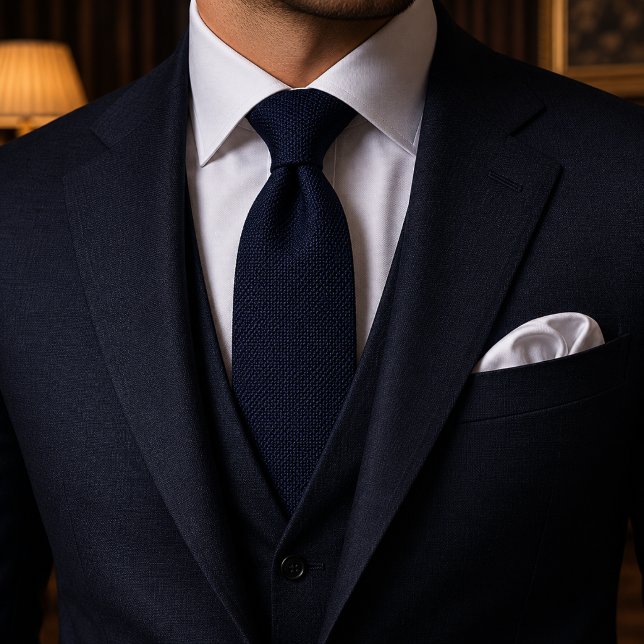 Luxury Midnight Navy Textured Neck Tie (Creator Uploaded)