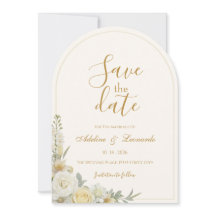 Luxury Minimal Arch Save The Date | Elegant Ivory