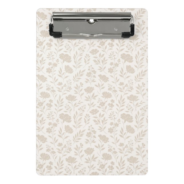 Luxury Minimal Botanical Pattern Mini Clipboard (Front)