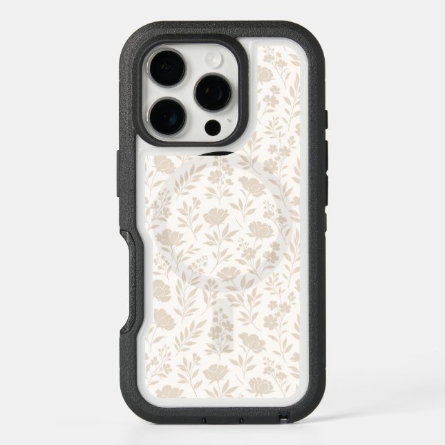 Luxury Minimal Botanical Pattern Otterbox iPhone Case (Back)