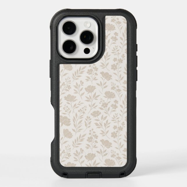 Luxury Minimal Botanical Pattern Otterbox iPhone Case (Back)