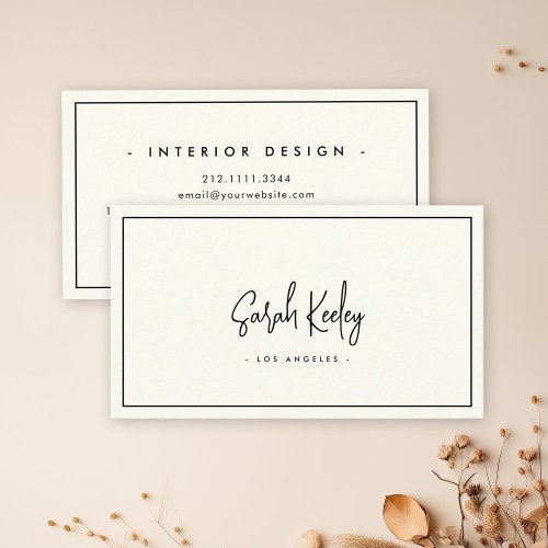 Luxury Minimal Calligraphy Chic Stylish Business Card