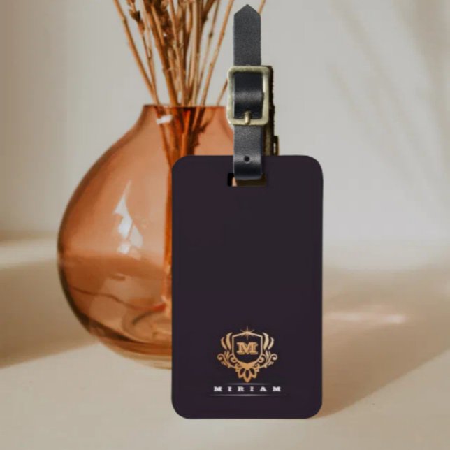 Luxury minimal Modern monogram Luggage Tag (Creator Uploaded)