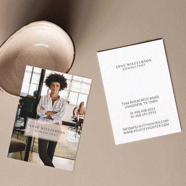 Luxury Minimal Modern Simple Professional Photo Business Card (Creator Uploaded)