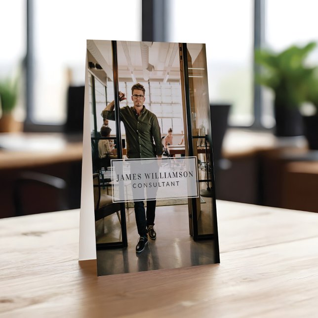 Luxury Minimal Modern Simple Professional Photo Business Card (Minimal Professional Company Logo & Business Photo Business Card)