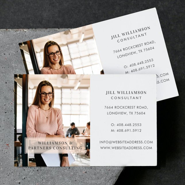 Luxury Minimal Modern Simple Professional Photo Business Card Magnet (Minimal & Professional Employee Business Photo Business Card Magnet)