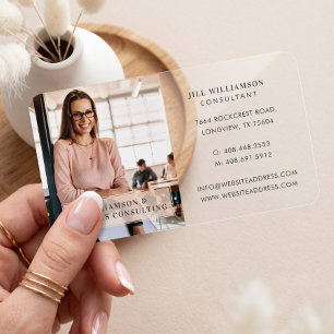 Luxury Minimal Modern Simple Professional Photo Clear Business Cards