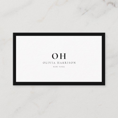 Luxury Minimalist Black and White  Business Card