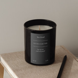 Luxury Minimalist Black Candle Product Label