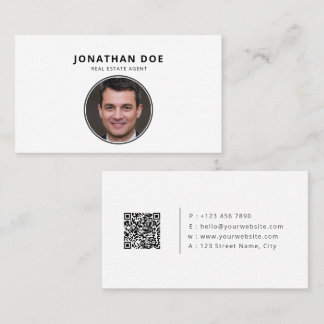 Luxury Minimalist Black Real Estate Photo  Business Card