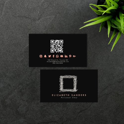 Luxury Minimalist Boutique Social Media QR CODE Business Card