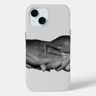 Luxury Minimalist Couple Ring Hands iPhone 15 Case