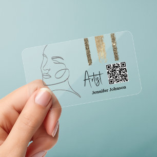 Luxury Minimalist Face Beauty Clear Business Cards