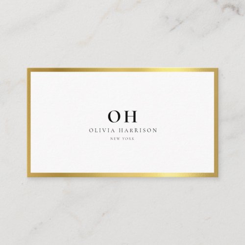 Luxury Minimalist Metallic Gold  Business Card