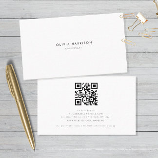 Luxury Minimalist QR Code Professional  Business Card