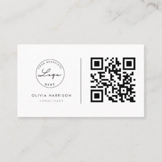Luxury Minimalist QR Code Professional   Business Card