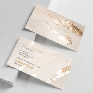Luxury Minimalist Real Gold Foil Business Cards