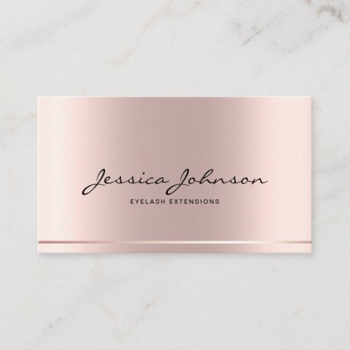 Luxury Minimalist Rosegold Eyelash Lashes Business Card