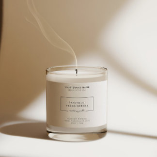 Luxury Minimalist White Candle Product Label