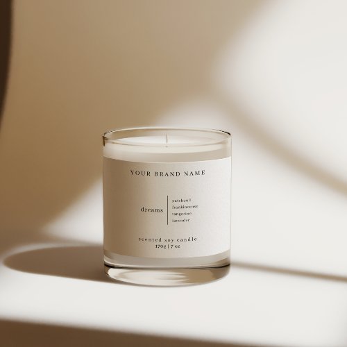 Luxury Minimalist White Candle Product Label