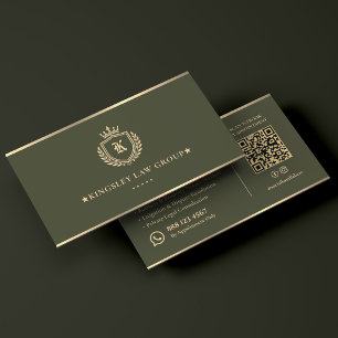 Luxury Mobile Notary Attorney Green Crest Law Firm Business Card