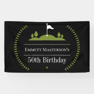 Luxury Modern 50th Birthday Golfer Party Golf Banner