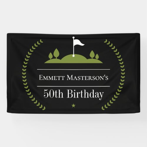 Luxury Modern 50th Birthday Golfer Party Golf Banner
