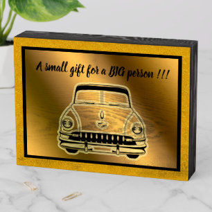 Luxury Modern Black Gold Car Wooden Box Sign