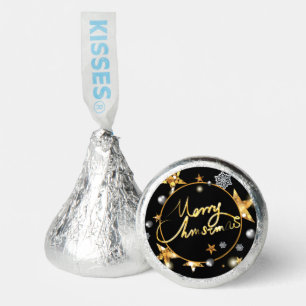 Luxury Modern Black & Gold Metallic Fashion Xmas Hershey®'s Kisses®