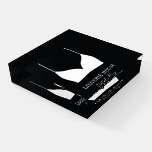 Luxury Modern Black White Lingerie Boutique Paperweight