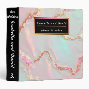 Luxury Modern Blush Pink Soft Mint Gold Collection 3 Ring Binder