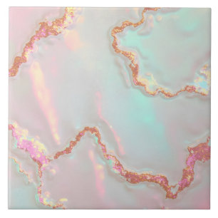 Luxury Modern Blush Pink Soft Mint Gold Collection Ceramic Tile