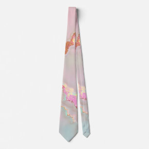Luxury Modern Blush Pink Soft Mint Gold Collection Neck Tie
