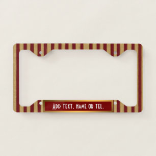 Luxury Modern Burgundy Gold Linen Collection License Plate Frame