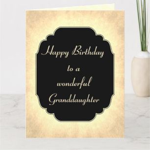 Luxury modern chic Birthday Granddaughter Card