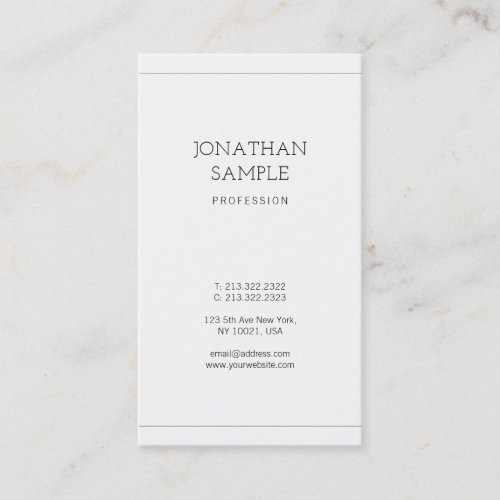 Luxury Modern Clean Design Elegant Plain Trendy Business Card
