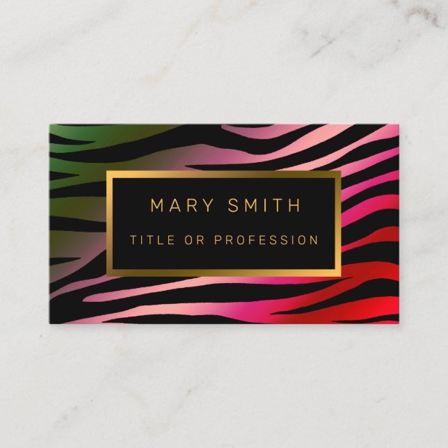 Luxury Modern Colorful Tiger Add Your Text Business Card (Front)