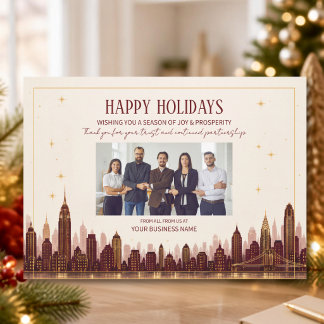 Luxury Modern Corporate Team Photo Holiday Card