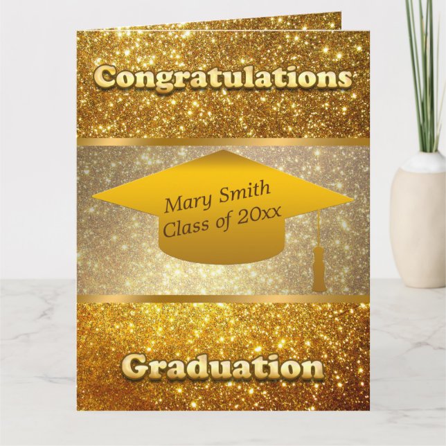 Luxury Modern Customize Gold Glitter Card (Front)