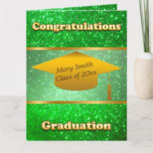 Luxury Modern Customize Green Glitter Card