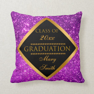 Luxury Modern Customize Purple Glitter Throw Pillow