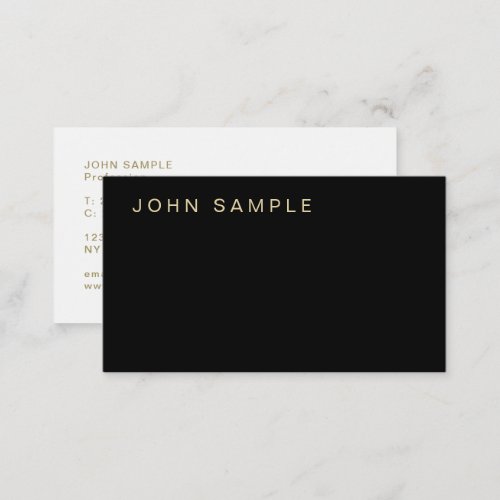 Luxury Modern Elegant Black White Gold Stylish Business Card