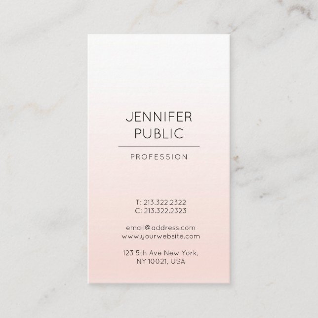 Luxury Modern Elegant Design Sleek Plain Trendy Business Card (Front)