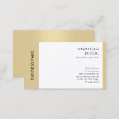 Luxury Modern Elegant Faux Gold White Professional Business Card (Front/Back)