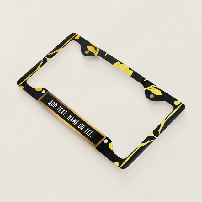 Luxury Modern Elegant Floral Collection License Plate Frame (3/4)